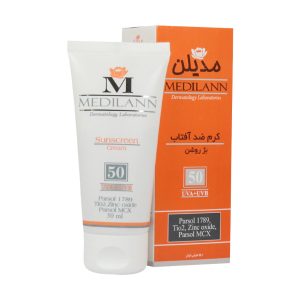 کرم ضدآفتاب فاقد چربی رنگی SPF 50 مدیلن